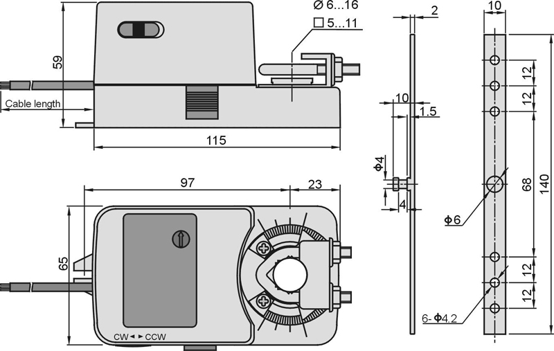 國產(chǎn)執(zhí)行器4Nm.外形尺寸